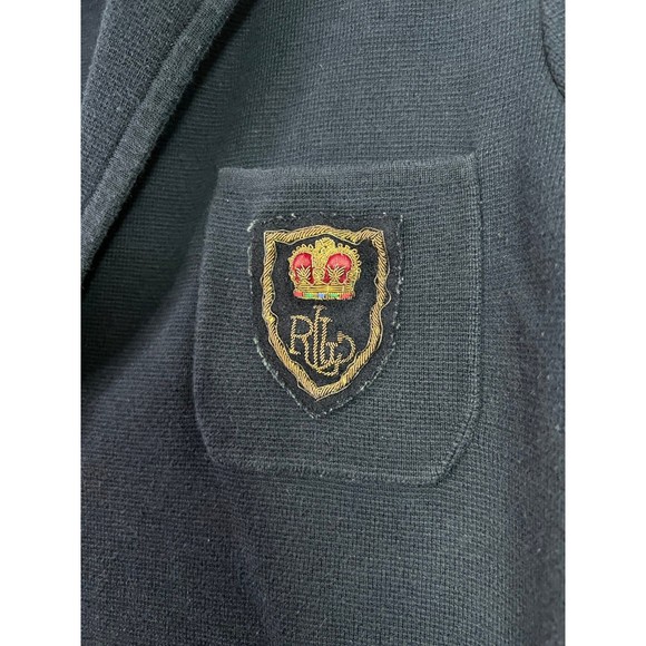 Ralph Lauren Navy Blue Gold Button Crest Cardigan Sweater - Picture 3 of 5